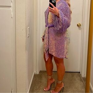 Retrofete Gabrielle sequin Robe dress in purple worn twice
In great condition